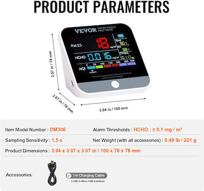 Air Quality Monitor Meter 8 in 1 Vevor Pxskqzlcsytma2e7zv9