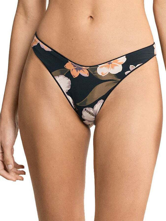 Set Bikini Blumen Schwarz