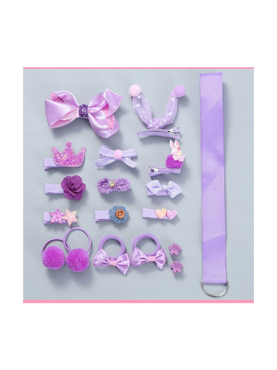 Korbi Set Kinderhaarklammern mit Haarspange in Rosa Farbe