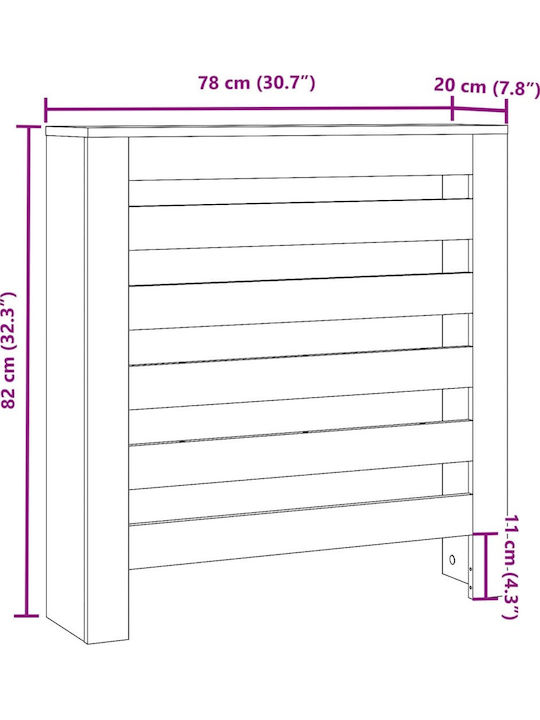 vidaXL Heizkörperabdeckung aus Spanplatte Grau 78x20x82cm