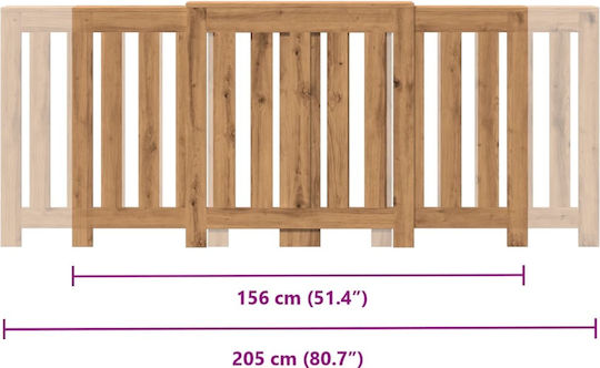 vidaXL Κάλυμμα Καλοριφέρ από Μοριοσανίδα Καφέ 205x21.5x83.5cm