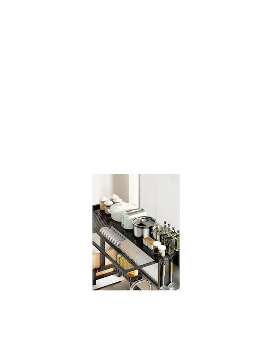 ForHome Metallisches Schwarz Geschirrabtropfer 77x30x65cm