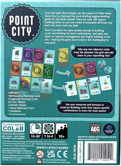 Επιτραπέζιο Παιχνίδι Point City για 1-4 Παίκτες 10+ Ετών (EN) Alderac
