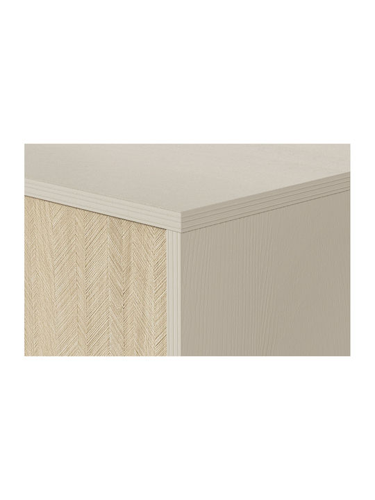 Wooden Forest Bedroom Chest of Drawers With 3 Drawers Beige 106x38x81cm