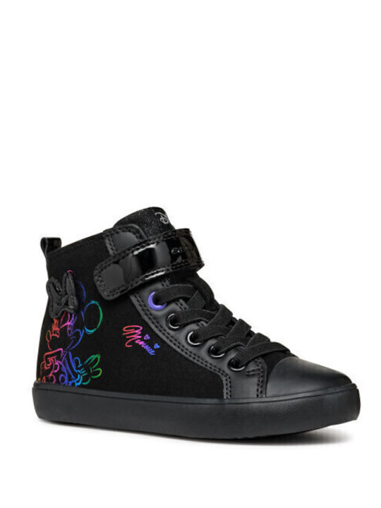 Gisli Παιδικά Sneakers High με Σκρατς Μαύρα