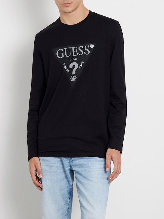 Guess Cn Triangle T-shirt Bărbătesc cu Mânecă Scurtă Black