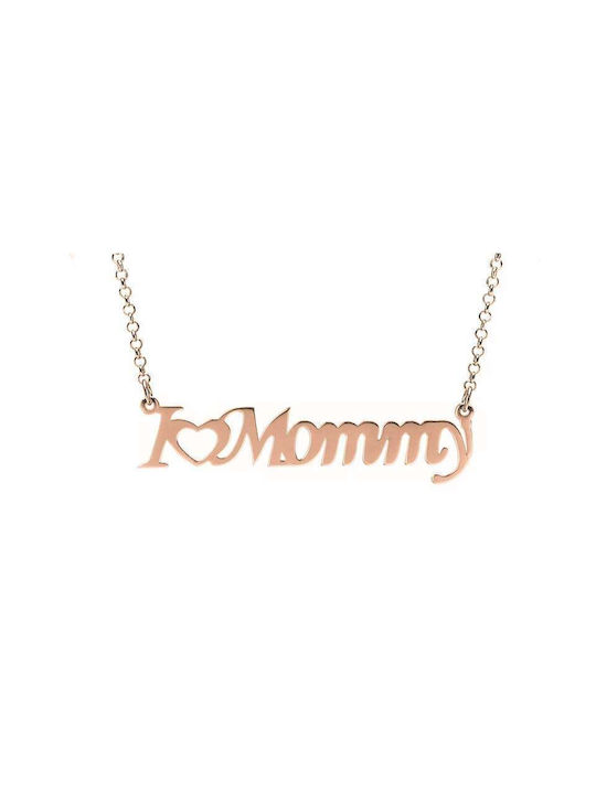 Goldsmith Necklace Name from Pink Gold Plated Silver