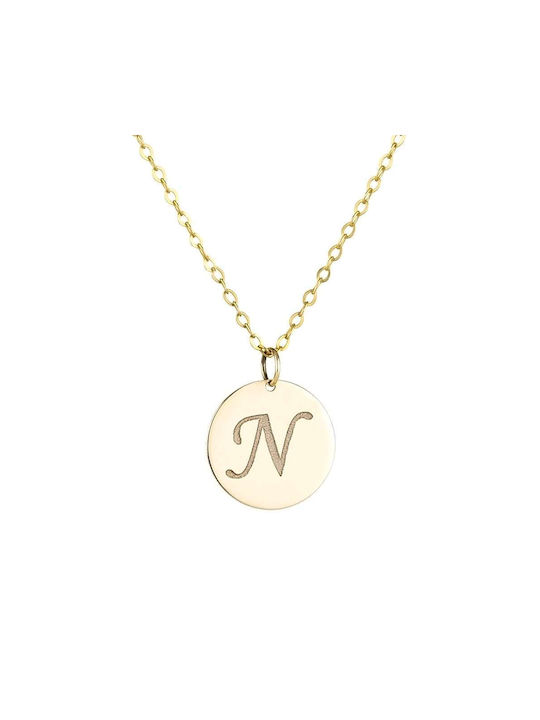 Goldsmith Necklace Monogram from White Gold 9 K