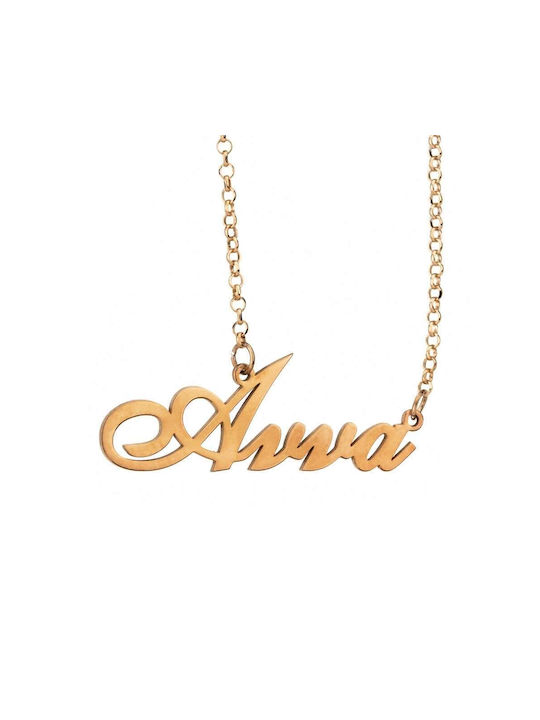 Goldsmith Necklace Name from Rose Gold 9 K