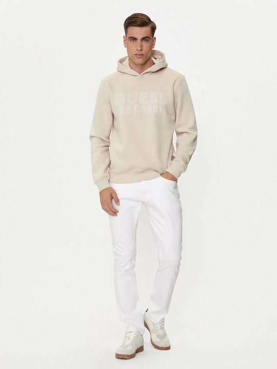 Guess Men's Sweatshirt with Hood Beige