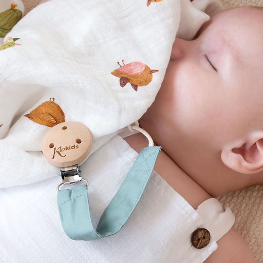 Kiokids Pacifiers Accessories Ribbon with Fabric Green