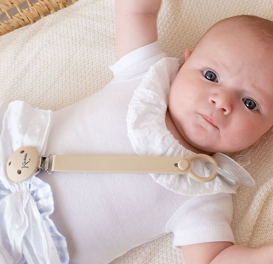 Kiokids Pacifier Ribbon from Fabric Beige