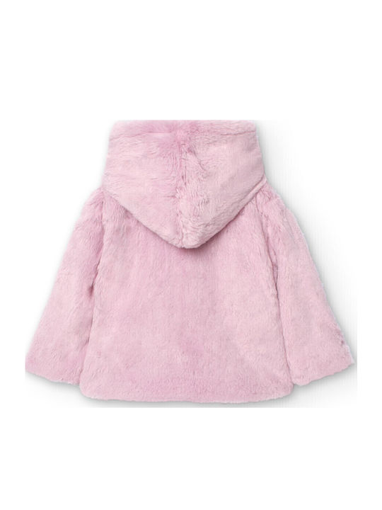 Kinderstrickjacke Gestrickt mit Kapuze Rosa