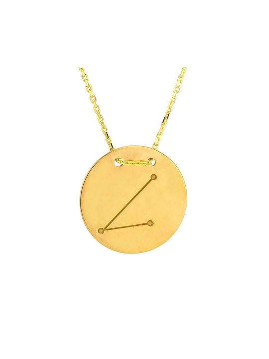 Goldsmith Necklace Zodiac Sign Aquarius from Pink Gold Plated Silver