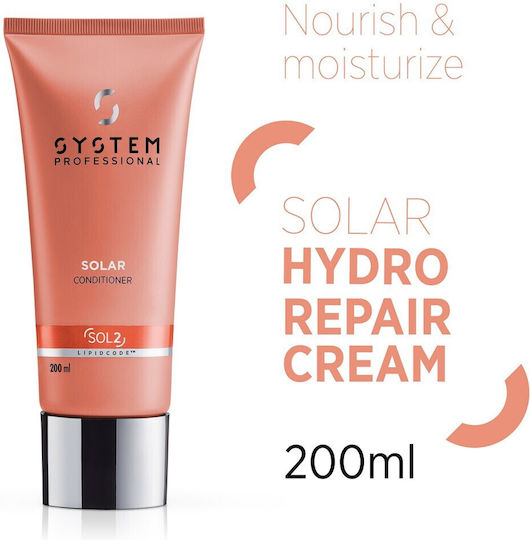 System Professional Fibra Solar Hydro Repair SOL2 Conditioner Reconstruction/Nourishment for Dry Hair 200ml