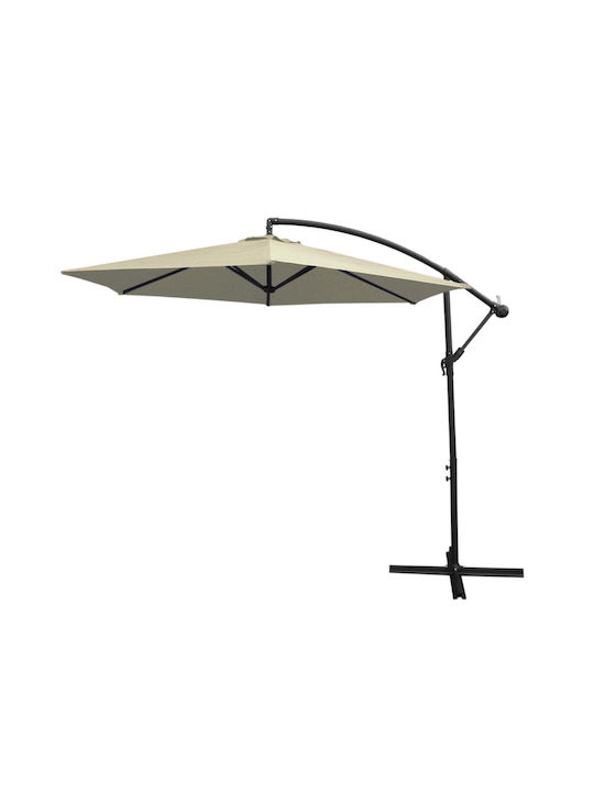 Hängender Rundschreiben Aluminium Cantilever Sonnenschirm Ecru Φ2,47xΥ2,47m