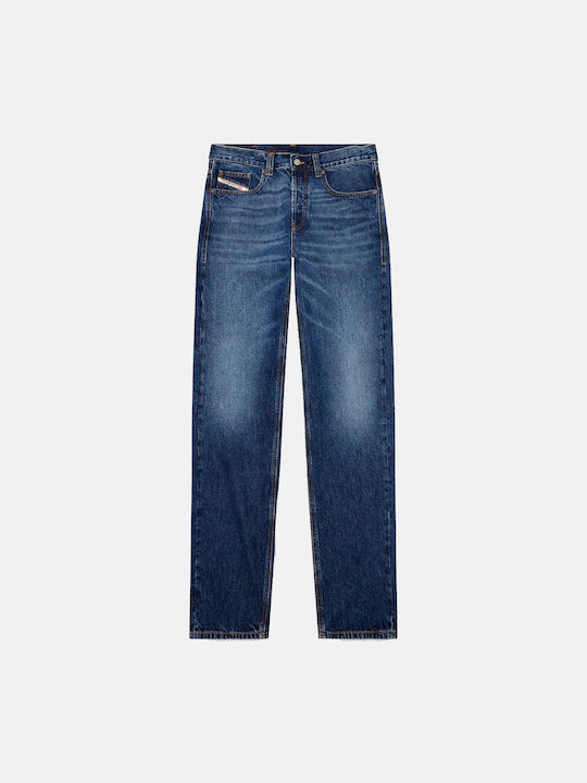Men's Jeans Pants with Regular Straight Fit Denim Blue