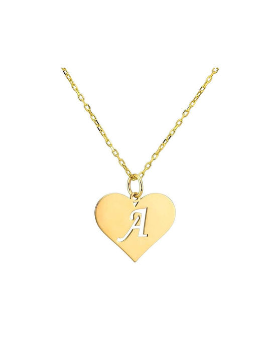 Goldsmith Necklace with design Heart from Gold Plated Silver