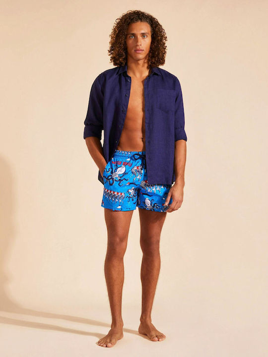 Men's Swimwear Shorts Lightblue with Patterns