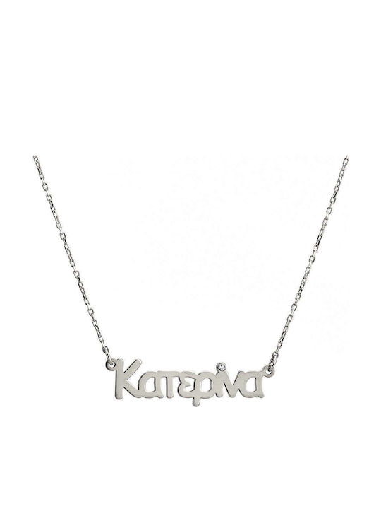 Goldsmith Κολιέ Όνομα από Ροζ Επιχρυσωμένο Ασήμι με Ζιργκόν