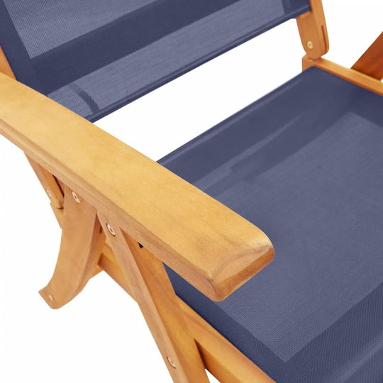 Set Sala De Mese Pentru Exterior 5 Piese Albastre Cu Suport Pentru Umbrelă