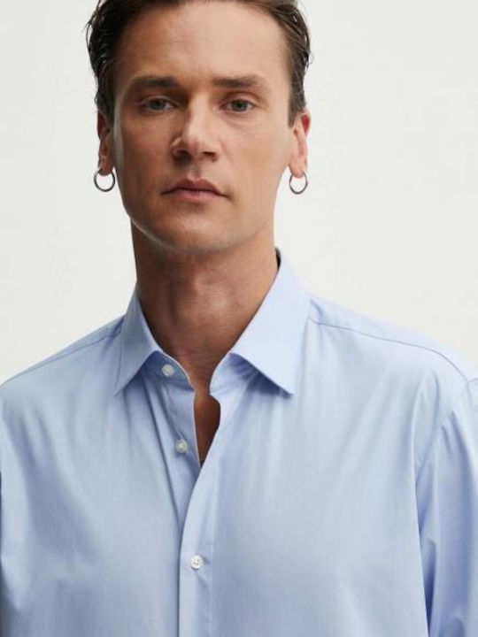 Valerio Long-sleeved Cotton Shirt Light/Pastel Blue