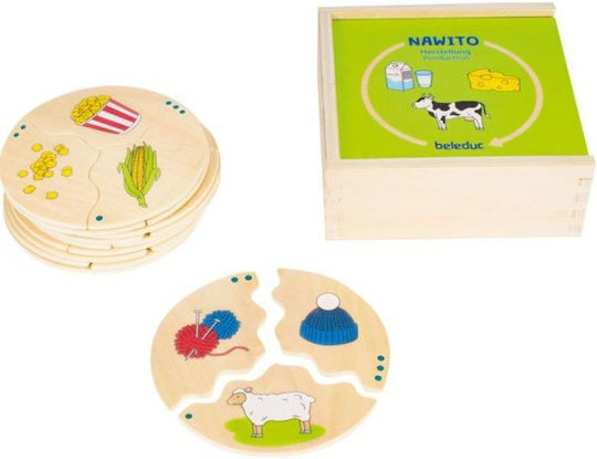 Ξύλινο Παιδικό Puzzle Where Does Food Come From για 3+ Ετών 30pcs Beleduc