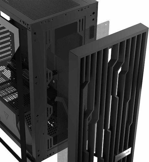 Modecom Volcano Perun Apex Gaming Midi Tower Κουτί Υπολογιστή με Πλαϊνό Παράθυρο και RGB Φωτισμό Μαύρο