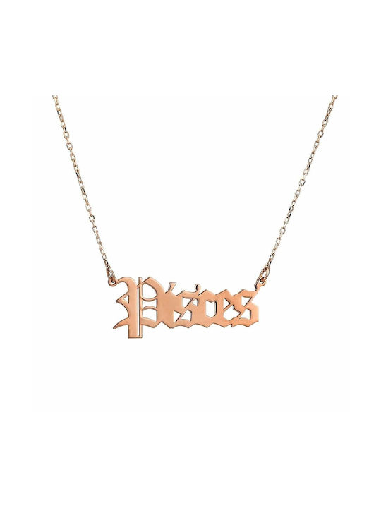 Goldsmith Necklace Zodiac Sign Pisces from Gold Plated Silver