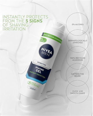 Nivea Men Sensitive Active Comfort System Gel Rasieren mit Aloe für empfindliche Haut 200ml