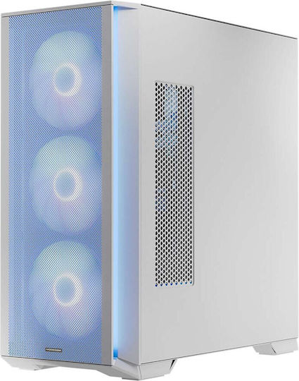 Modecom Horizon Flow Gaming Middle Tower Carcasă PC cu Deschidere Laterală și Sistem Iluminare RGB Albă