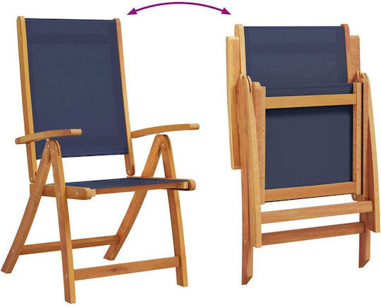 Garden & Outdoor Furniture Sets Dining Room Set 5 Pieces Blue with Umbrella Holder