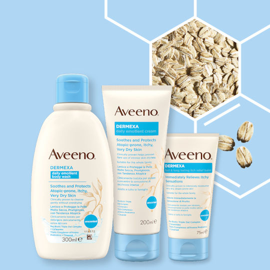Aveeno Dermexa Body Wash Bubble Bath Gel with Ceramides & Coconut Scent 300ml