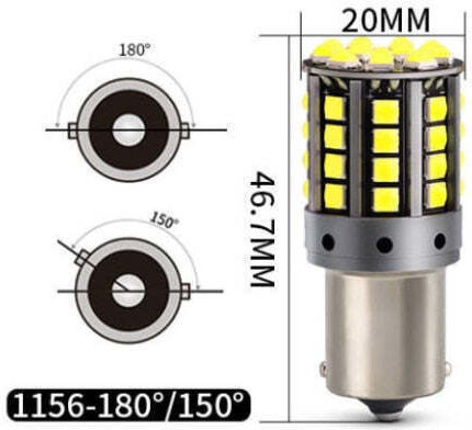 Lămpi Autoturismului P21W / BA15S Canbus LED 6000K Alb rece 12V 2buc