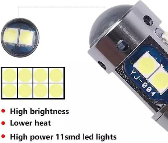 Lămpi Autoturismului T10 / W5W Canbus LED 6000K Alb rece 12V 2buc