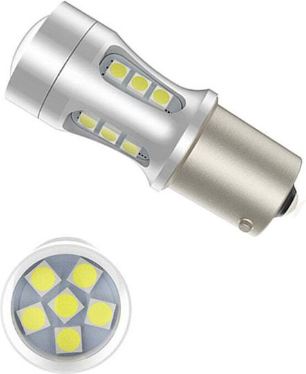 Lămpi Autoturismului T20 Canbus LED 6000K Alb rece 12-24V 15W 2buc