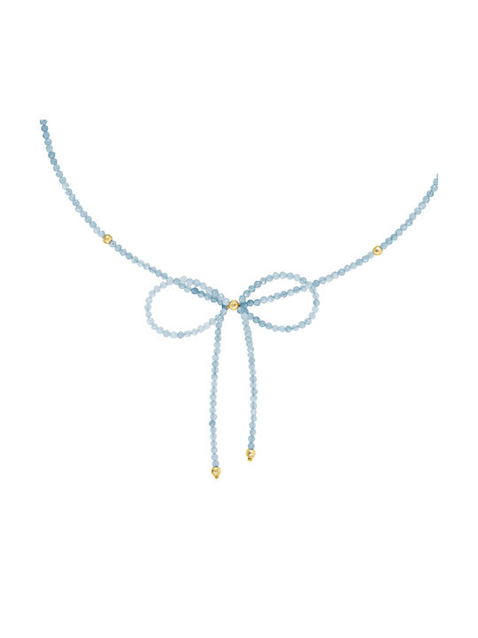 Necklace 14K Gold Aqua Hematite Clasp M800156a