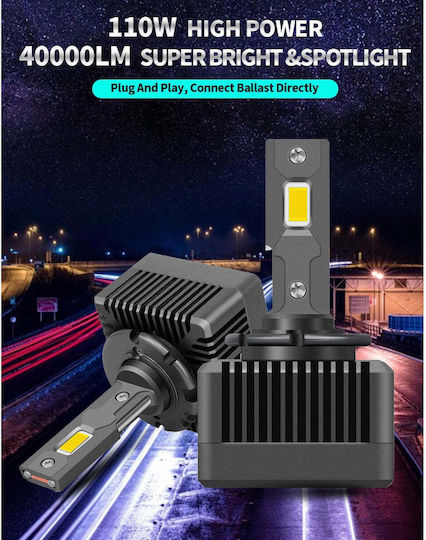 Lămpi Autoturismului D1S Canbus LED 6500K Alb rece 12-24V 35W 2buc