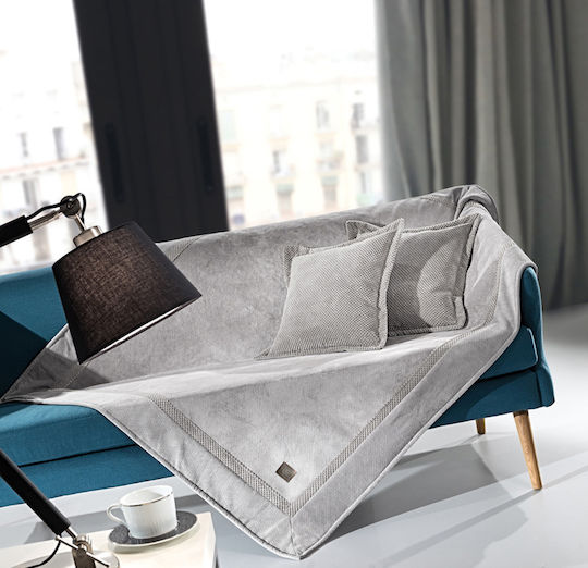 Guy Laroche Rubicon Sofa Throw 2 Seater 2 Sides 170x250cm Elephant