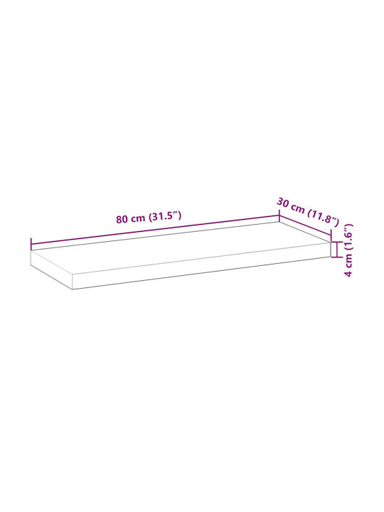vidaXL Rechteckig Bücherregal aus Massivholz Olive 80x30x4cm 3279611 1Stück