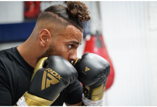 RDX Mark Pro Boxing Gloves made of Synthetic Leather for Match Gold