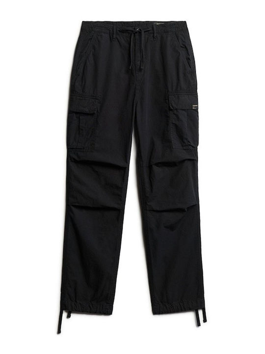 Women's Fabric Cargo Trousers Black