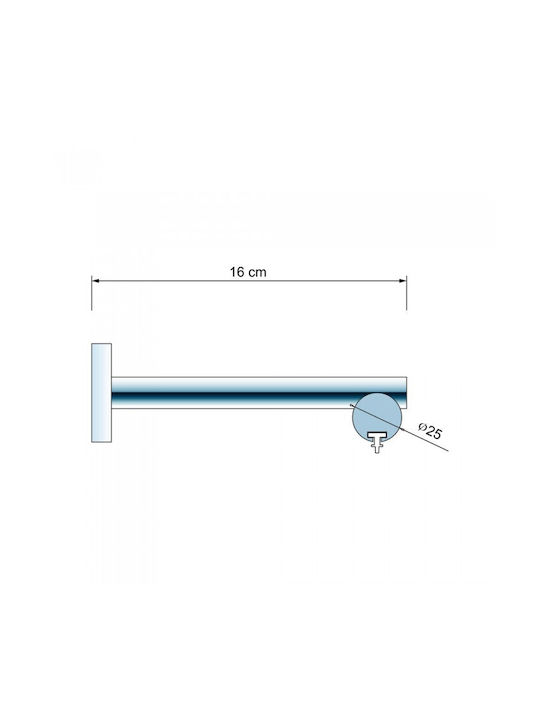 Anartisi Ilios Tapo One-Way Metallic Curtain Track Silver 160cm 513660-01