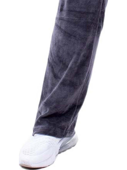 High Waist Sweatpants Wide Velvet Anthracite
