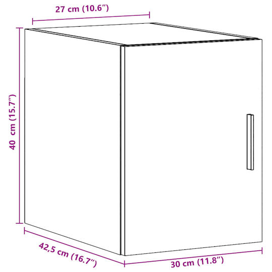 vidaXL Badezimmerschrank B30xT42.5xH40cm Schwarz