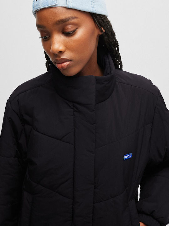 Hugo Boss Kurz Damen Puffer Jacke Wasserdicht für Winter Black