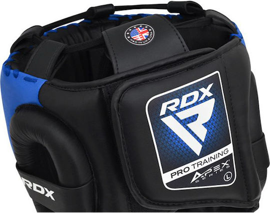 RDX Adult Full Face Boxing Headgear Leather Blue