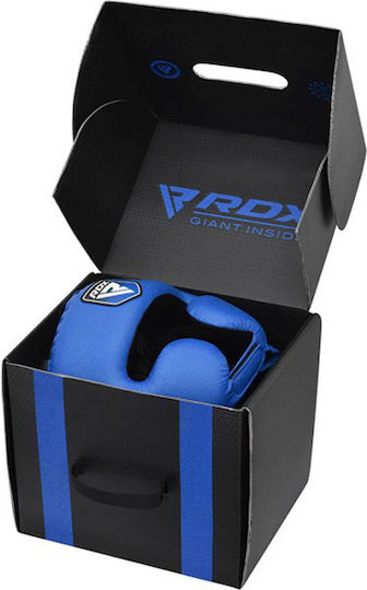 RDX Adult Full Face Boxing Headgear Leather Blue