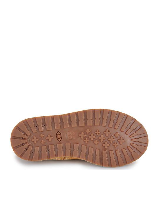 Pokey Leather Kids Boots with Zipper Brown