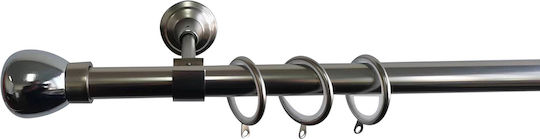 Homefit Ausziehbare Metallische Vorhangstange London Einzeln Φ25mm 300-163cm Schwarze